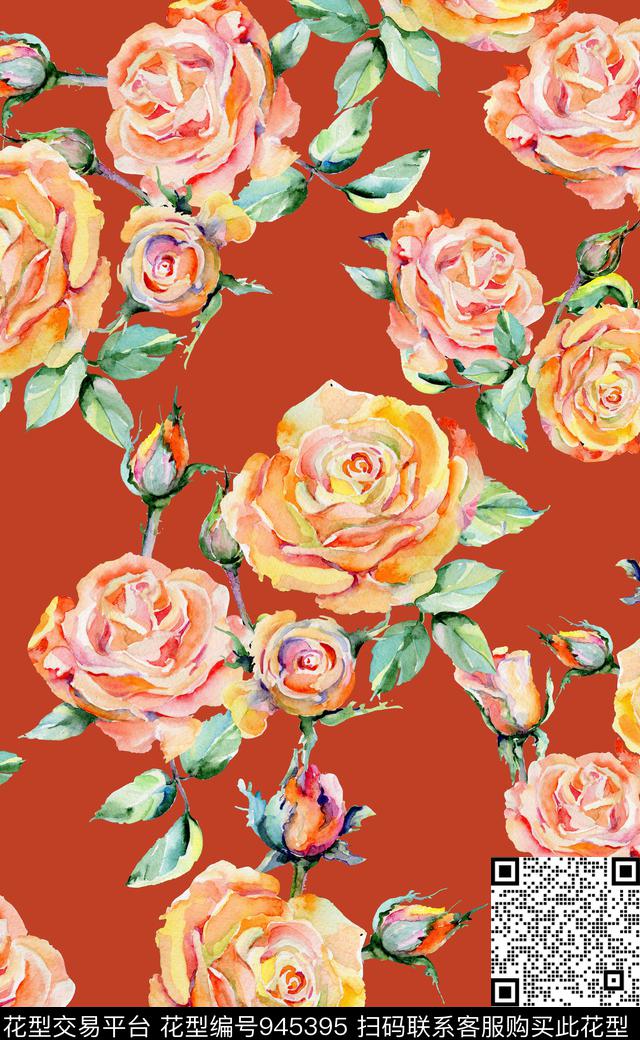 素雅植物数码华亿平台数码印花华亿平台下载（图片编号: 945395） - 瓦栏（Walan）