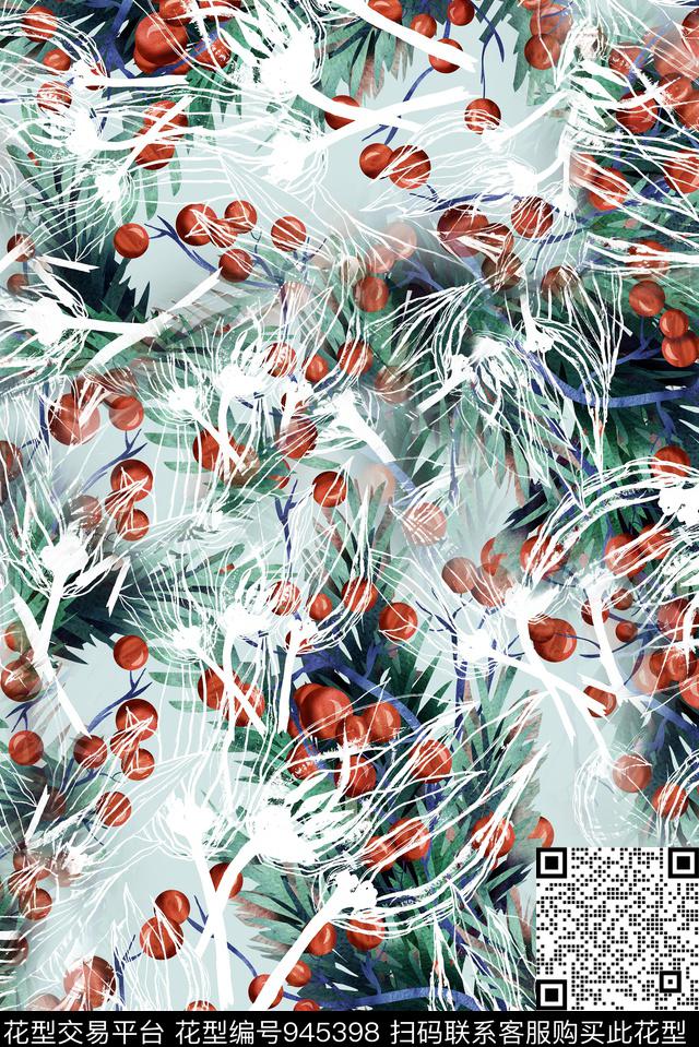 植物花卉数码印花华亿平台下载（图片编号: 945398） - 瓦栏（Walan）