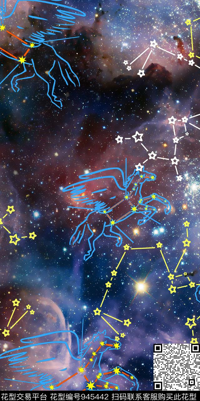 数码华亿平台星空几何数码印花华亿平台下载（图片编号: 945442） - 瓦栏（Walan）