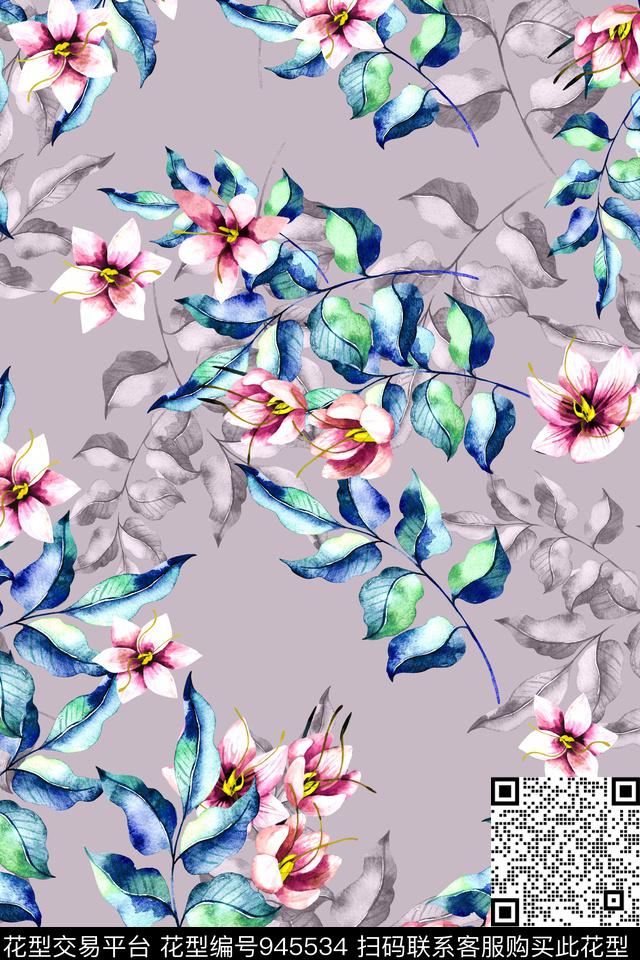 小碎花彩底花卉数码华亿平台数码印花华亿平台下载（图片编号: 945534） - 瓦栏（Walan）