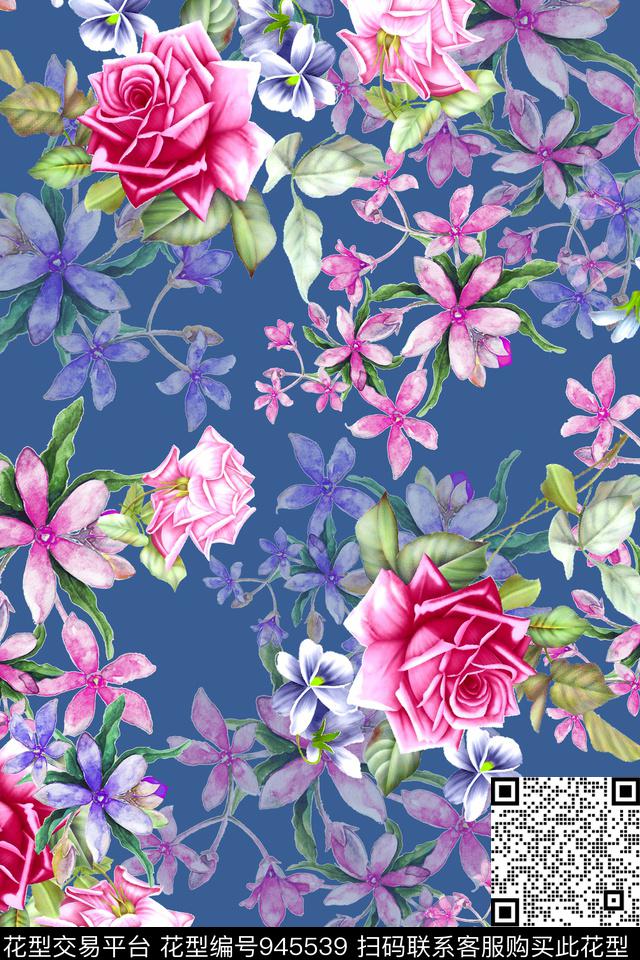 小碎花彩底花卉数码华亿平台数码印花华亿平台下载（图片编号: 945539） - 瓦栏（Walan）