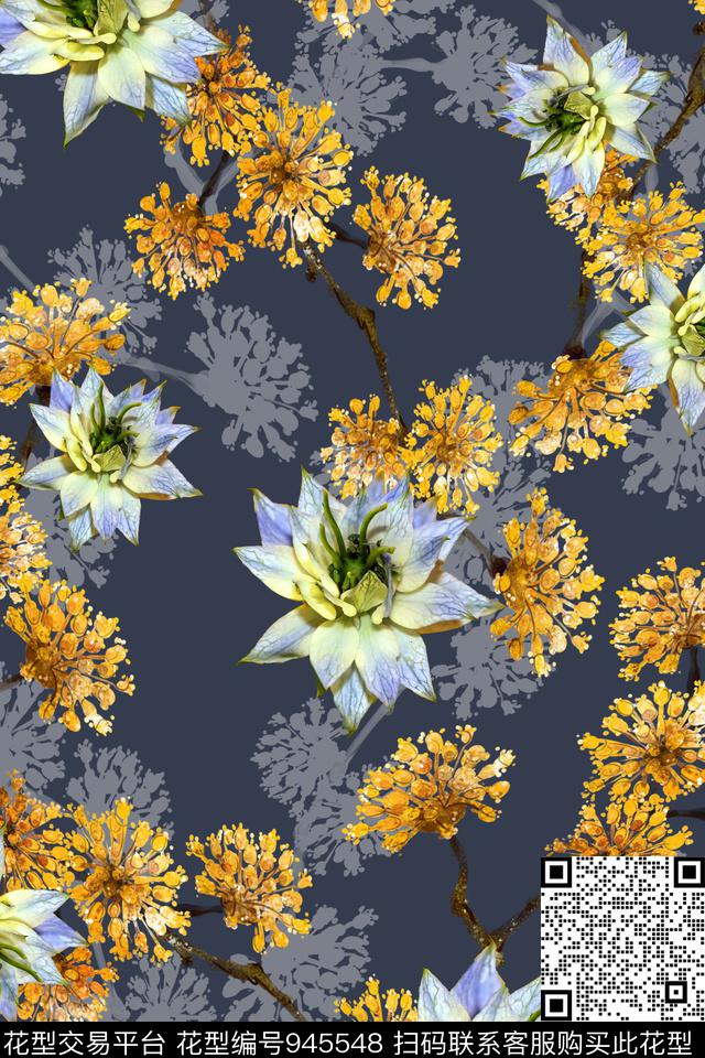 数码华亿平台照片花卉大牌风数码印花华亿平台下载（图片编号: 945548） - 瓦栏（Walan）