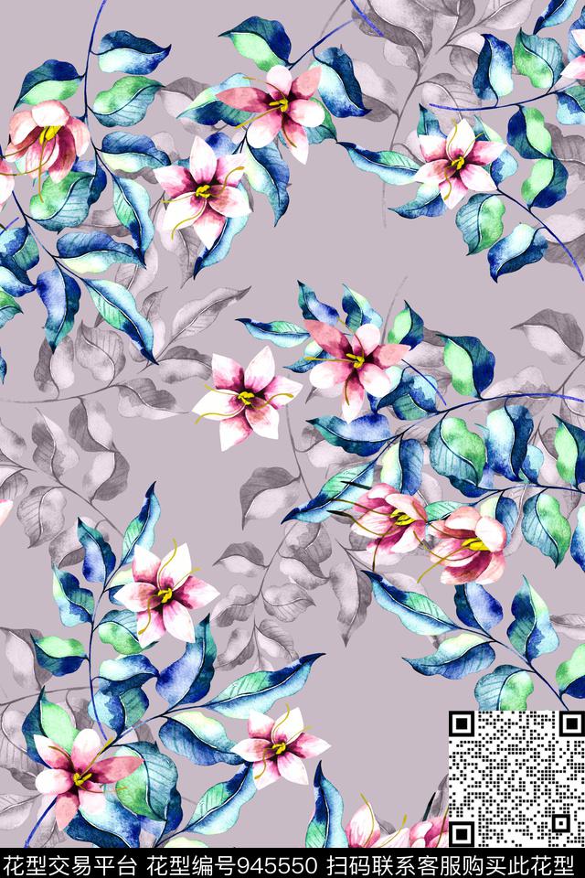 小碎花彩底花卉数码华亿平台数码印花华亿平台下载（图片编号: 945550） - 瓦栏（Walan）