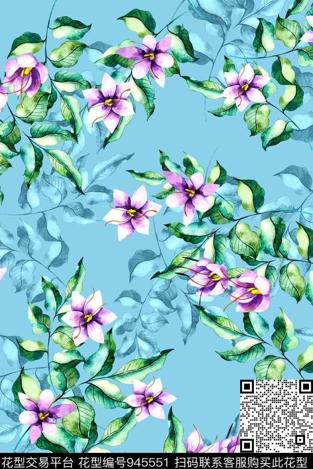 小碎花彩底花卉数码华亿平台数码印花华亿平台下载（图片编号: 945551） - 瓦栏（Walan）