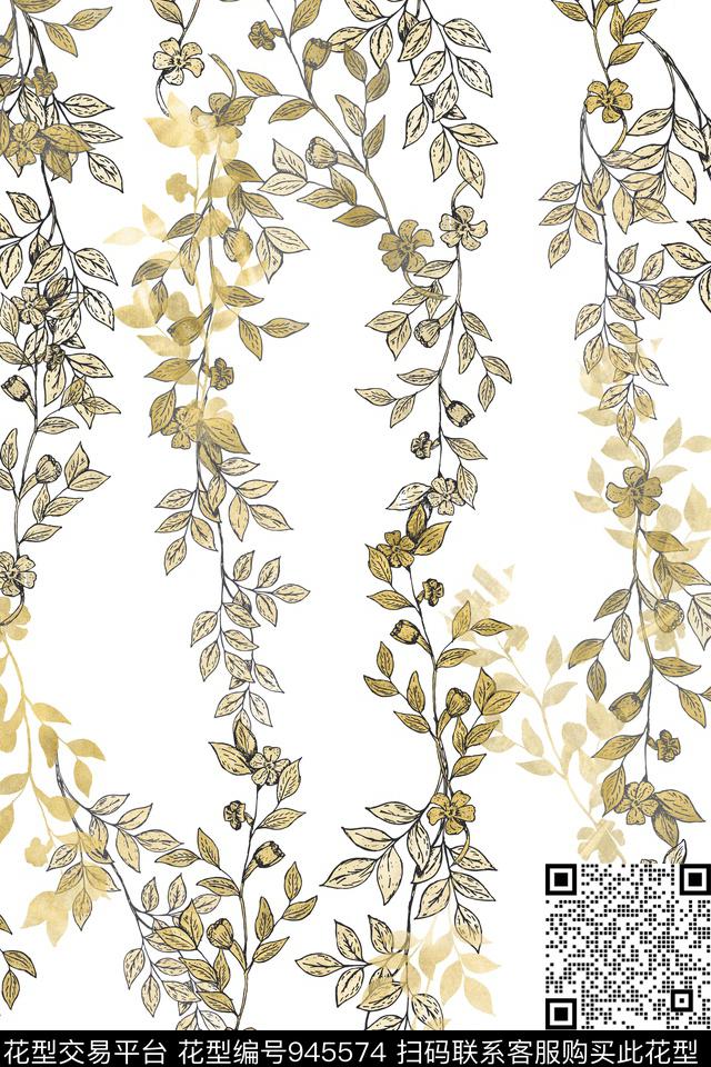 小碎花民族风金属色数码印花华亿平台下载（图片编号: 945574） - 瓦栏（Walan）