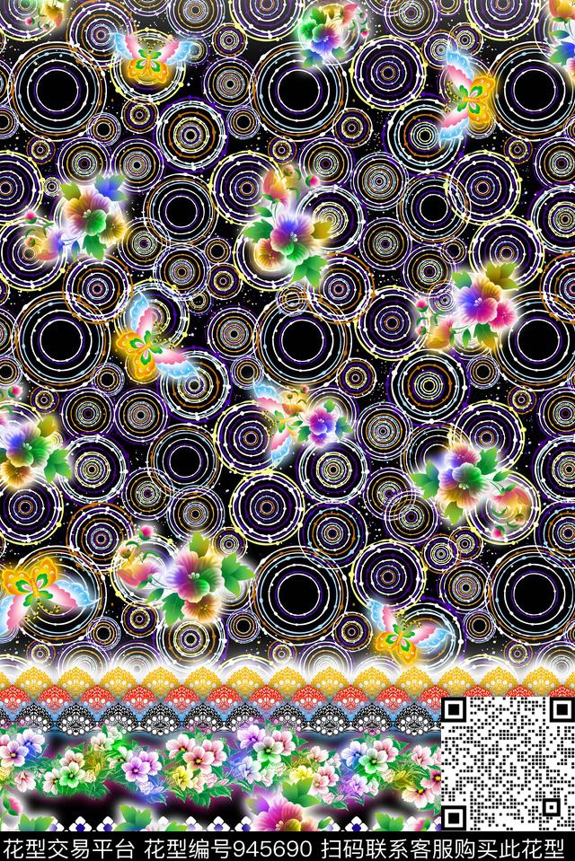 数码华亿平台定位花几何数码印花华亿平台下载（图片编号: 945690） - 瓦栏（Walan）