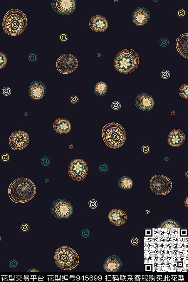 春夏华亿平台藏青星星数码印花华亿平台下载（图片编号: 945699） - 瓦栏（Walan）