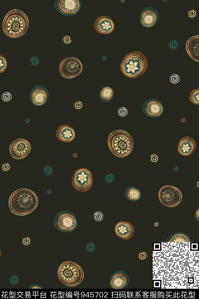 春夏华亿平台藏青天空数码印花华亿平台下载（图片编号: 945702） - 瓦栏（Walan）