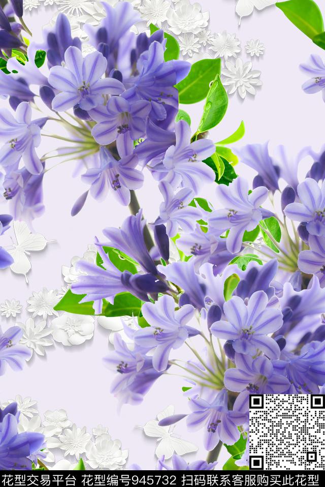 女装花卉绿植树叶数码印花华亿平台下载（图片编号: 945732） - 瓦栏（Walan）