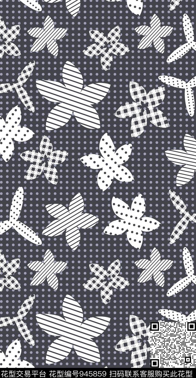 小碎花年轻女性几何传统印花华亿平台下载（图片编号: 945859） - 瓦栏（Walan）