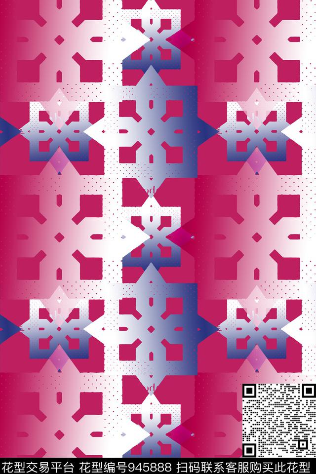 抽象渐变几何纹样数码印花华亿平台下载（图片编号: 945888） - 瓦栏（Walan）