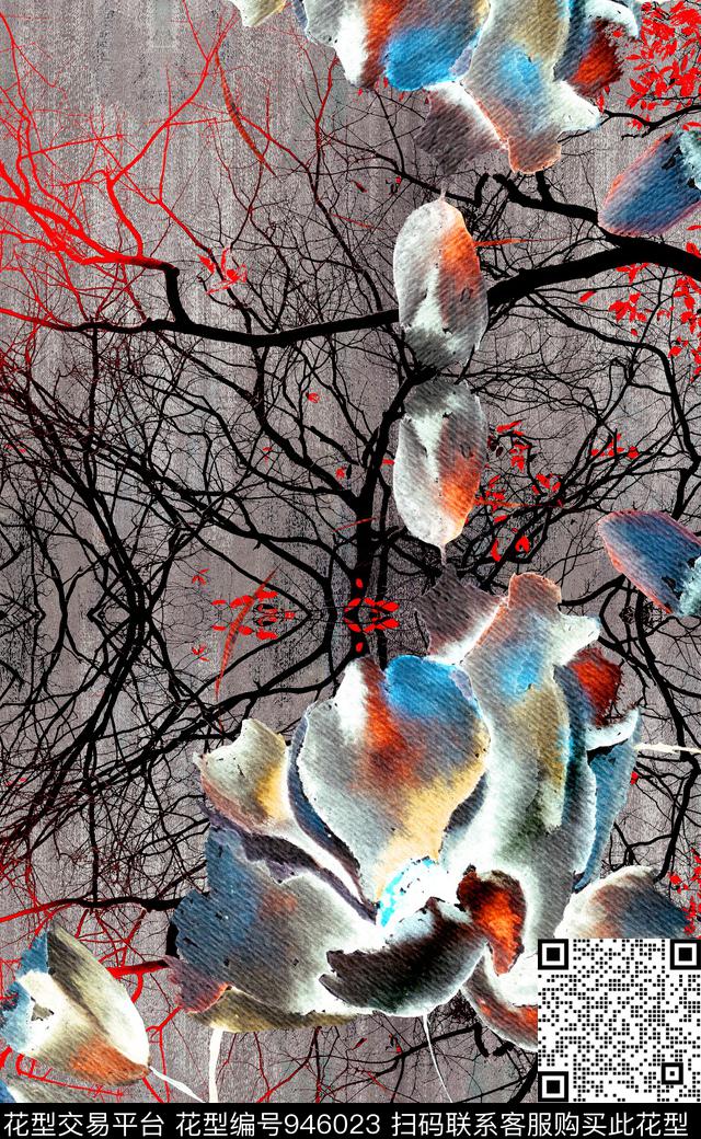肌理数码华亿平台定位花数码印花华亿平台下载（图片编号: 946023） - 瓦栏（Walan）