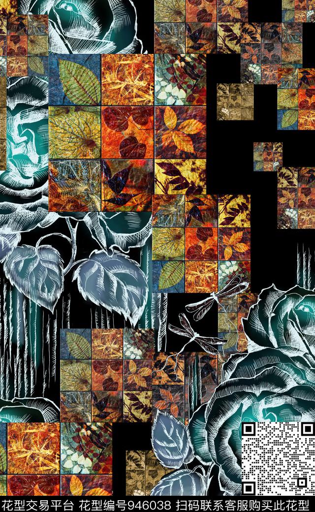 数码华亿平台定位花几何数码印花华亿平台下载（图片编号: 946038） - 瓦栏（Walan）