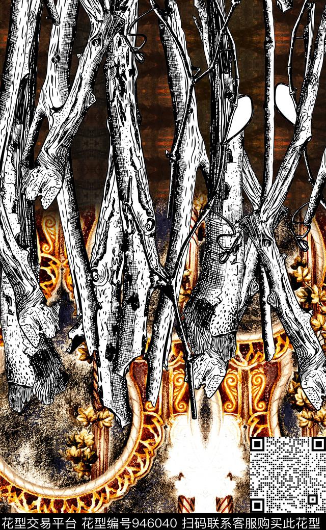 肌理数码华亿平台定位花数码印花华亿平台下载（图片编号: 946040） - 瓦栏（Walan）