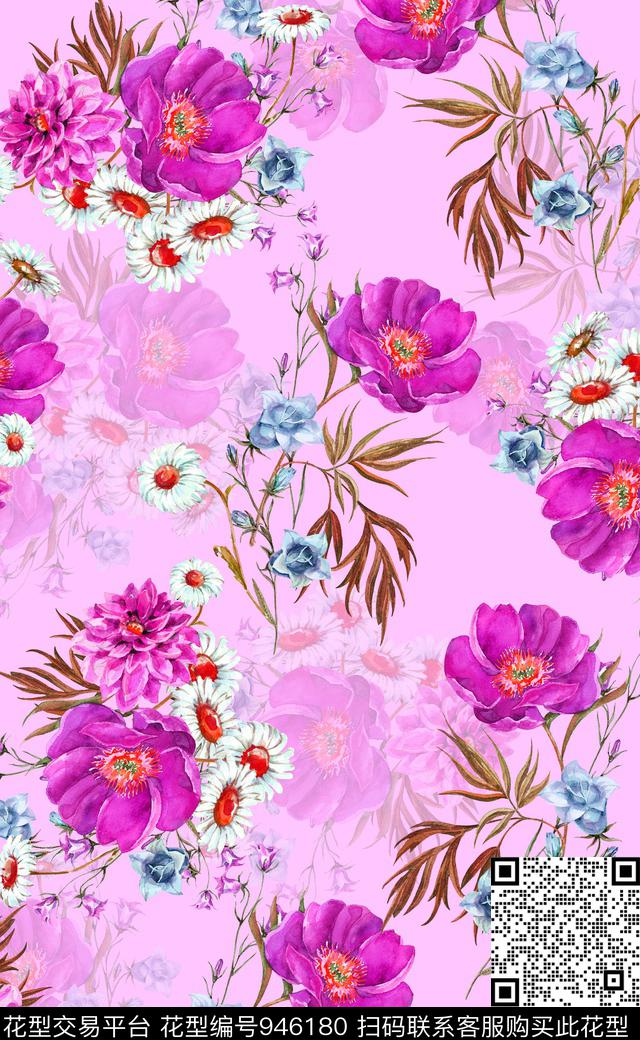 素雅植物数码华亿平台数码印花华亿平台下载（图片编号: 946180） - 瓦栏（Walan）