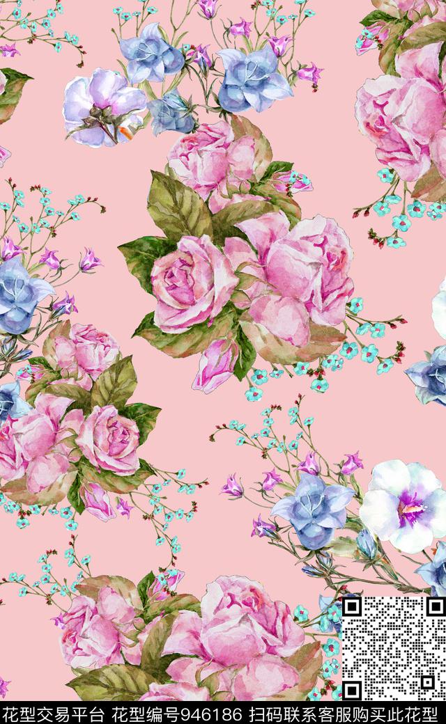 素雅植物数码华亿平台数码印花华亿平台下载（图片编号: 946186） - 瓦栏（Walan）