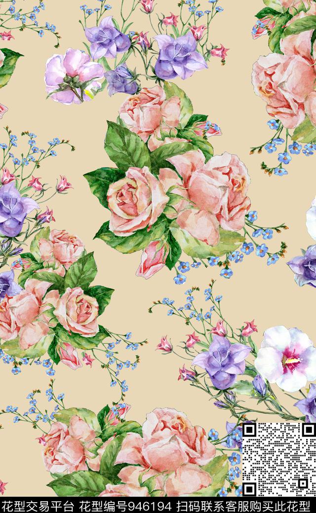 素雅植物数码华亿平台数码印花华亿平台下载（图片编号: 946194） - 瓦栏（Walan）