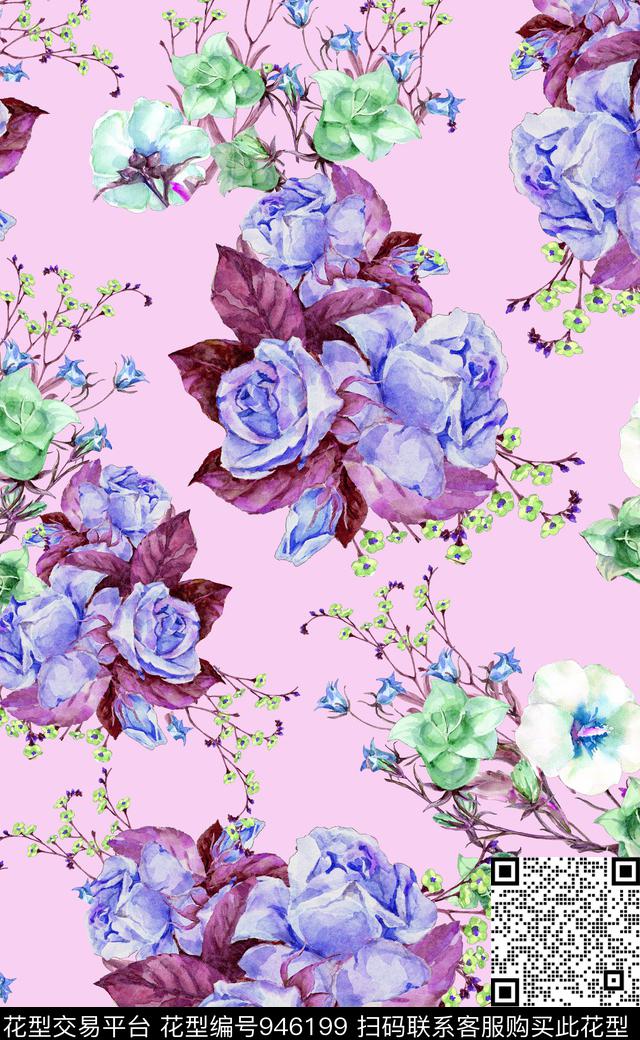 素雅植物数码华亿平台数码印花华亿平台下载（图片编号: 946199） - 瓦栏（Walan）