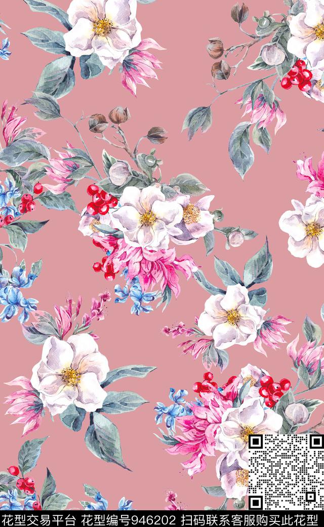 素雅植物数码华亿平台数码印花华亿平台下载（图片编号: 946202） - 瓦栏（Walan）