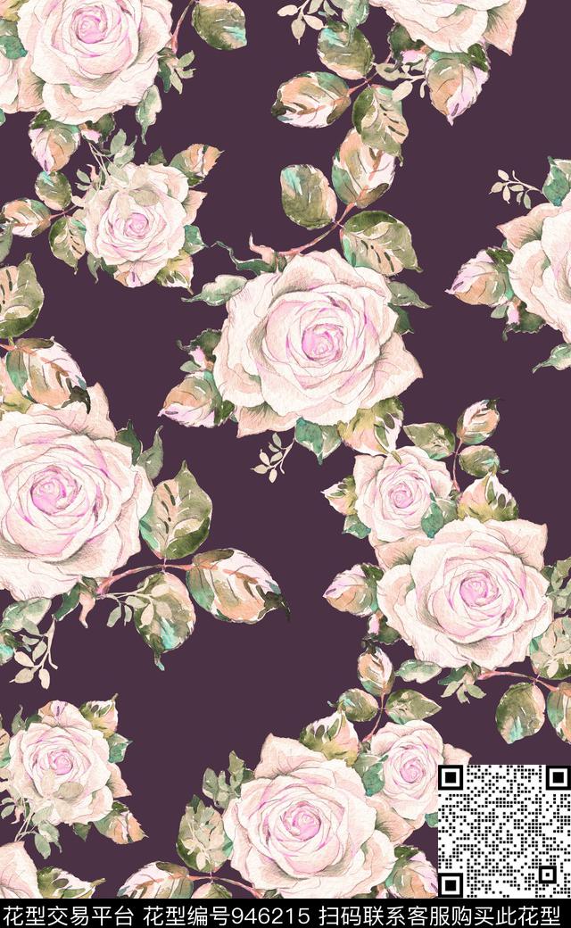 素雅植物数码华亿平台数码印花华亿平台下载（图片编号: 946215） - 瓦栏（Walan）