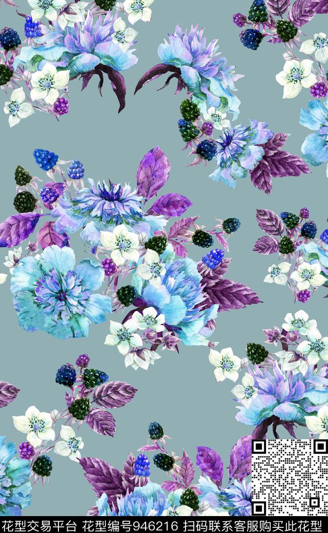 素雅植物数码华亿平台数码印花华亿平台下载（图片编号: 946216） - 瓦栏（Walan）