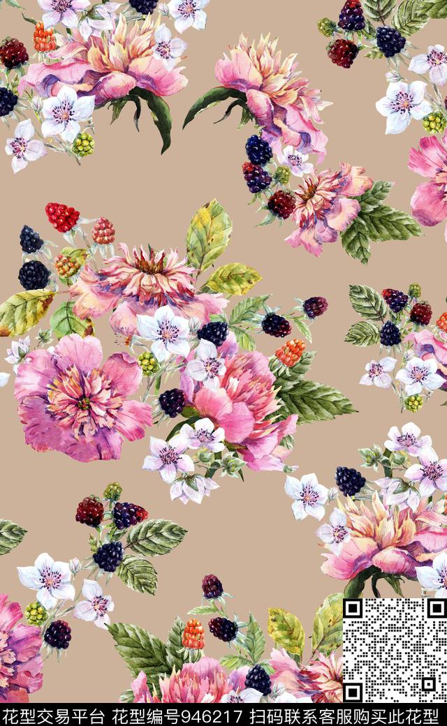 素雅植物数码华亿平台数码印花华亿平台下载（图片编号: 946217） - 瓦栏（Walan）