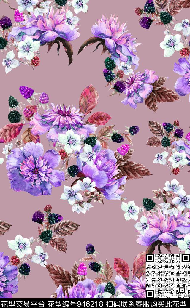 素雅植物数码华亿平台数码印花华亿平台下载（图片编号: 946218） - 瓦栏（Walan）