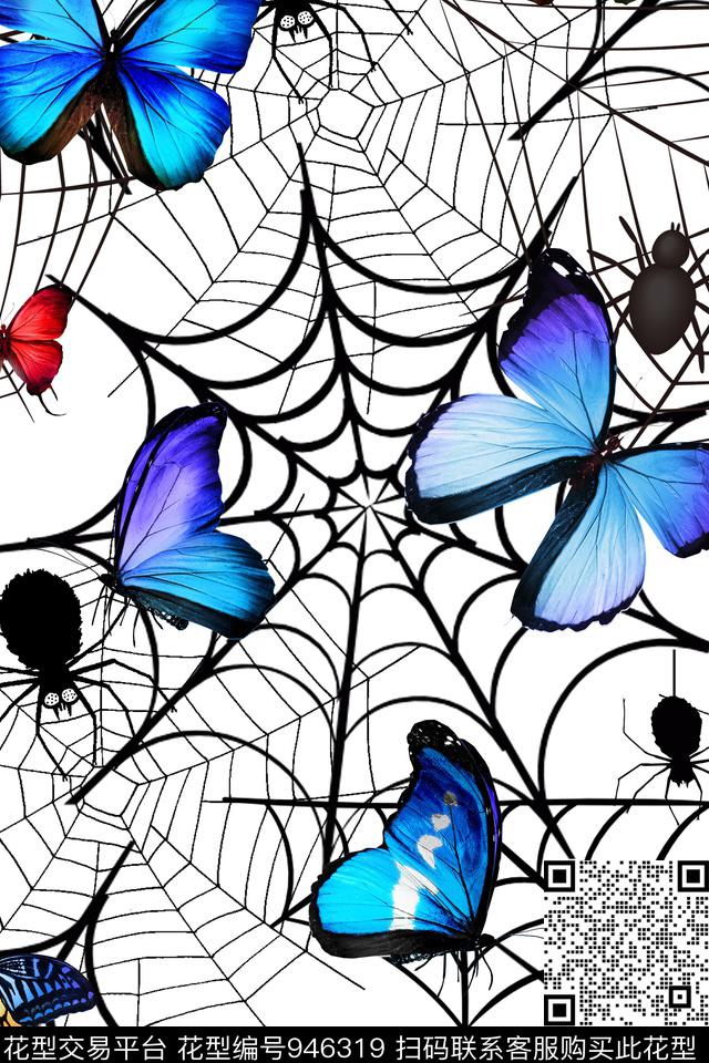 女装蝴蝶蜘蛛数码印花华亿平台下载（图片编号: 946319） - 瓦栏（Walan）