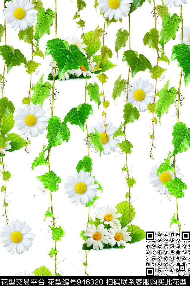 小碎花藤蔓女装数码印花华亿平台下载（图片编号: 946320） - 瓦栏（Walan）