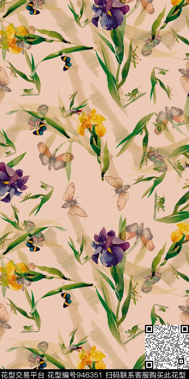 雪纺淑女小碎花数码印花华亿平台下载（图片编号: 946351） - 瓦栏（Walan）