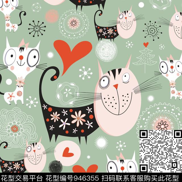 猫头鹰卡通动物卡通数码印花华亿平台下载（图片编号: 946355） - 瓦栏（Walan）