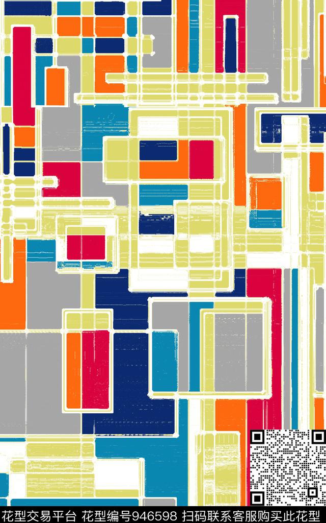 肌理抽象手绘花卉数码印花华亿平台下载（图片编号: 946598） - 瓦栏（Walan）