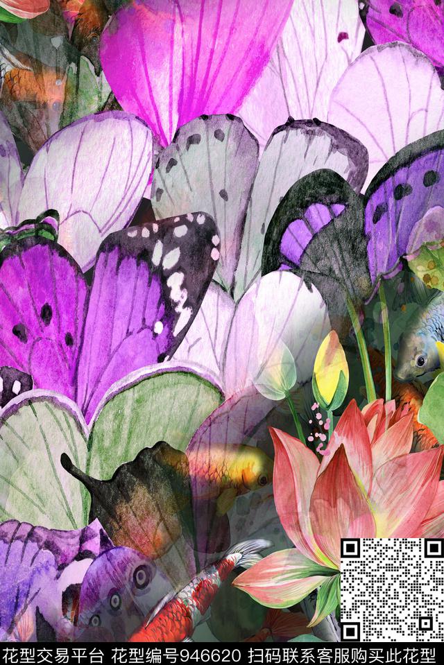 数码华亿平台花卉动物数码印花华亿平台下载（图片编号: 946620） - 瓦栏（Walan）