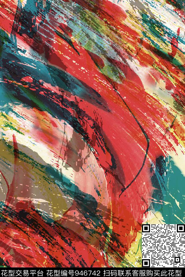 肌理抽象几何数码印花华亿平台下载（图片编号: 946742） - 瓦栏（Walan）