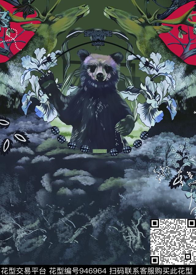 创意胸前独幅男装数码印花华亿平台下载（图片编号: 946964） - 瓦栏（Walan）