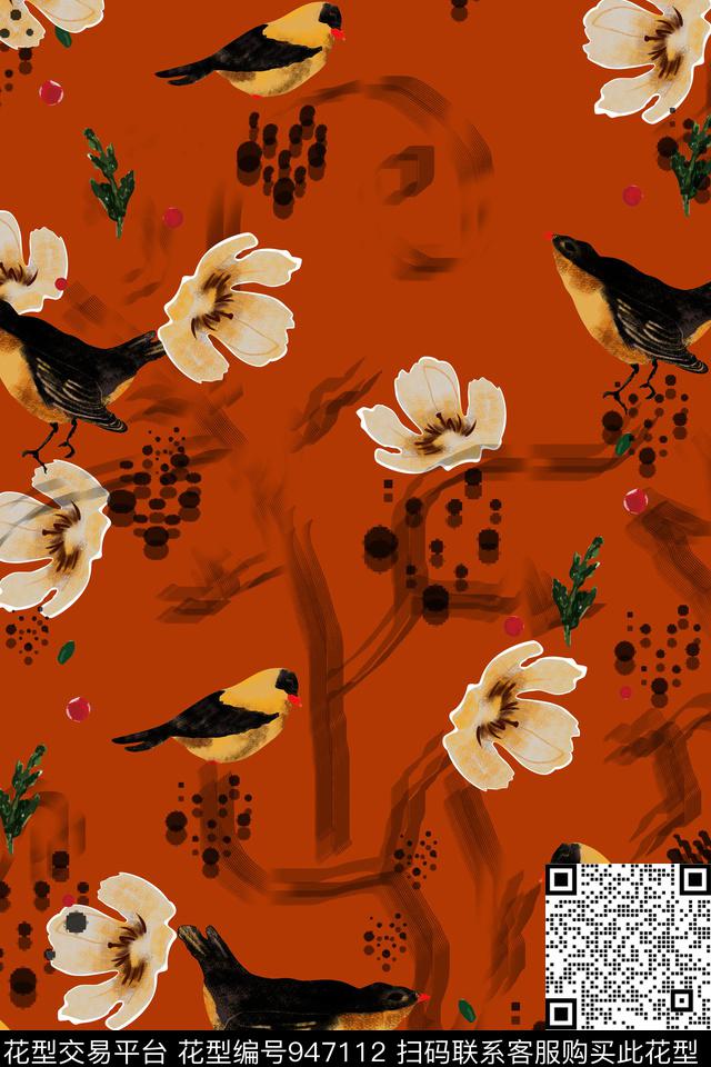 民族风民族花卉中国风数码印花华亿平台下载（图片编号: 947112） - 瓦栏（Walan）