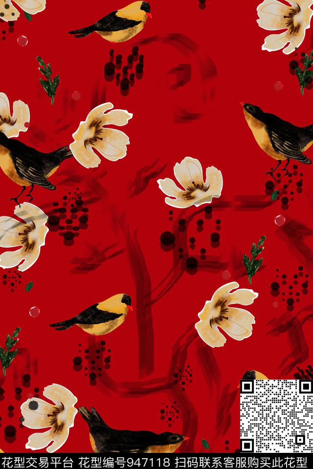 民族风民族花卉中国风数码印花华亿平台下载（图片编号: 947118） - 瓦栏（Walan）