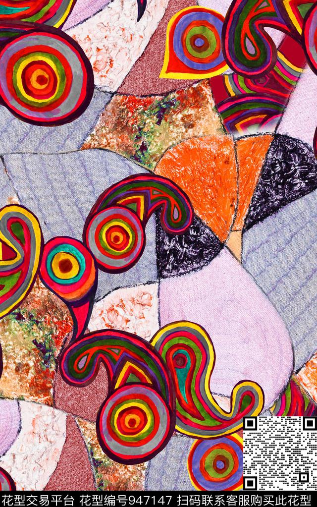 民族风数码华亿平台几何数码印花华亿平台下载（图片编号: 947147） - 瓦栏（Walan）