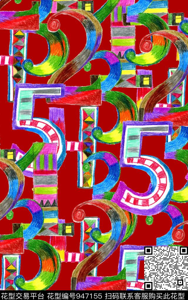 字母数码华亿平台几何数码印花华亿平台下载（图片编号: 947155） - 瓦栏（Walan）