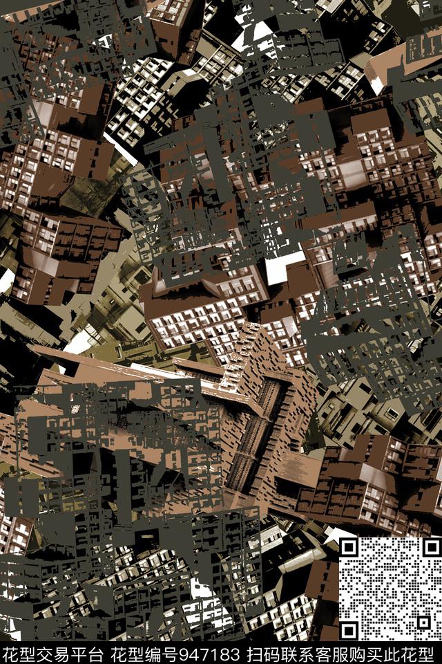 几何迷彩格子传统印花华亿平台下载（图片编号: 947183） - 瓦栏（Walan）