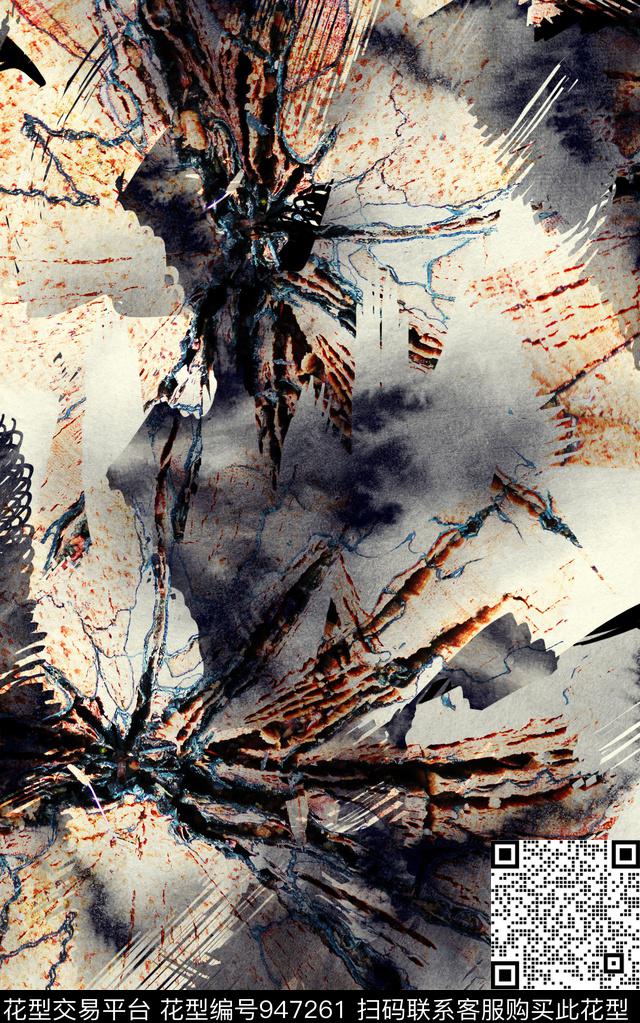 数码华亿平台黑白华亿平台中国风数码印花华亿平台下载（图片编号: 947261） - 瓦栏（Walan）