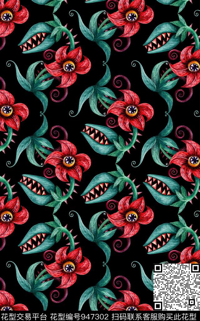 民族风彩底花卉数码华亿平台数码印花华亿平台下载（图片编号: 947302） - 瓦栏（Walan）