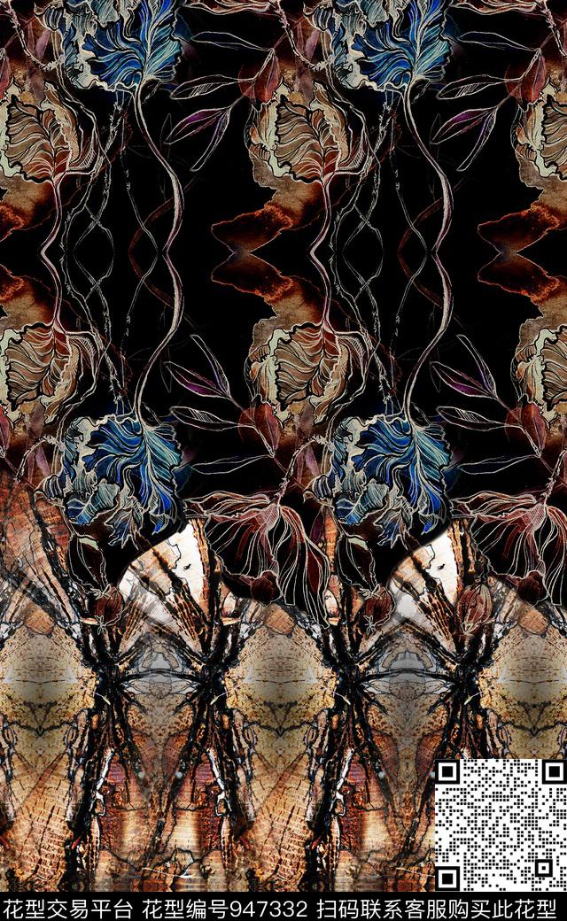 肌理数码华亿平台定位花数码印花华亿平台下载（图片编号: 947332） - 瓦栏（Walan）