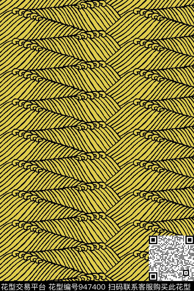 线条几何四方传统印花华亿平台下载（图片编号: 947400） - 瓦栏（Walan）