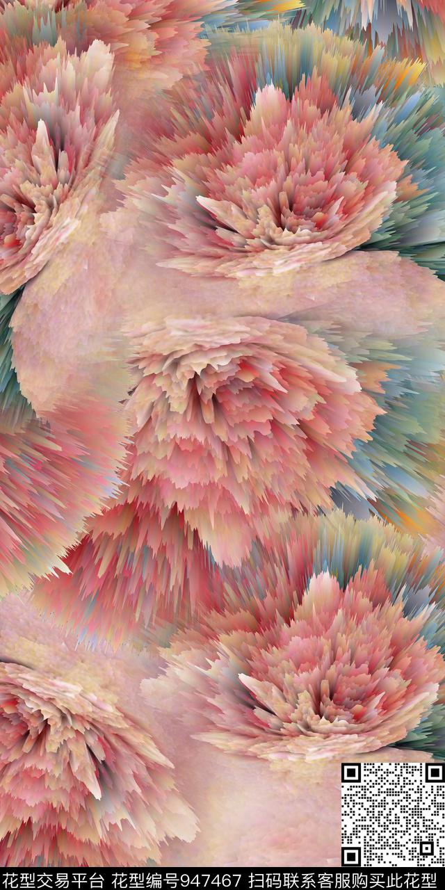 数码华亿平台抽象纹理数码印花华亿平台下载（图片编号: 947467） - 瓦栏（Walan）