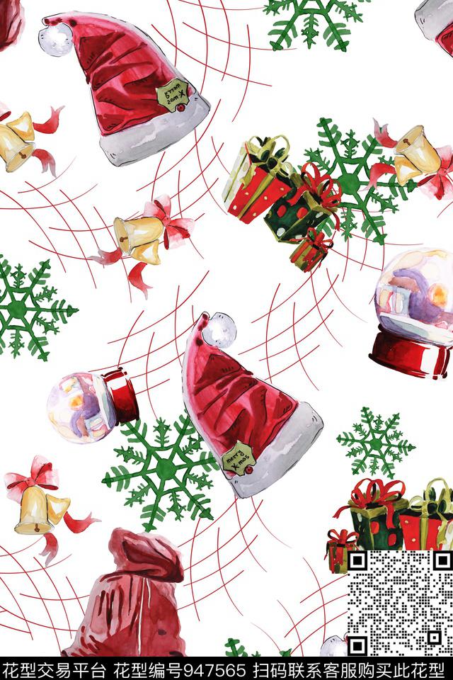 趣味圣诞卡通数码印花华亿平台下载（图片编号: 947565） - 瓦栏（Walan）