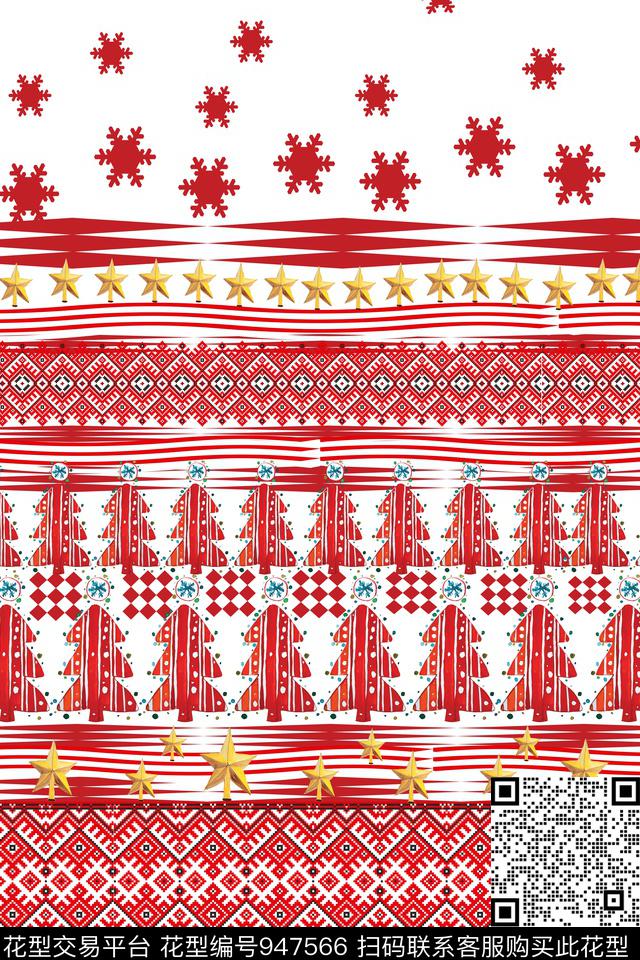 趣味可爱圣诞数码印花华亿平台下载（图片编号: 947566） - 瓦栏（Walan）