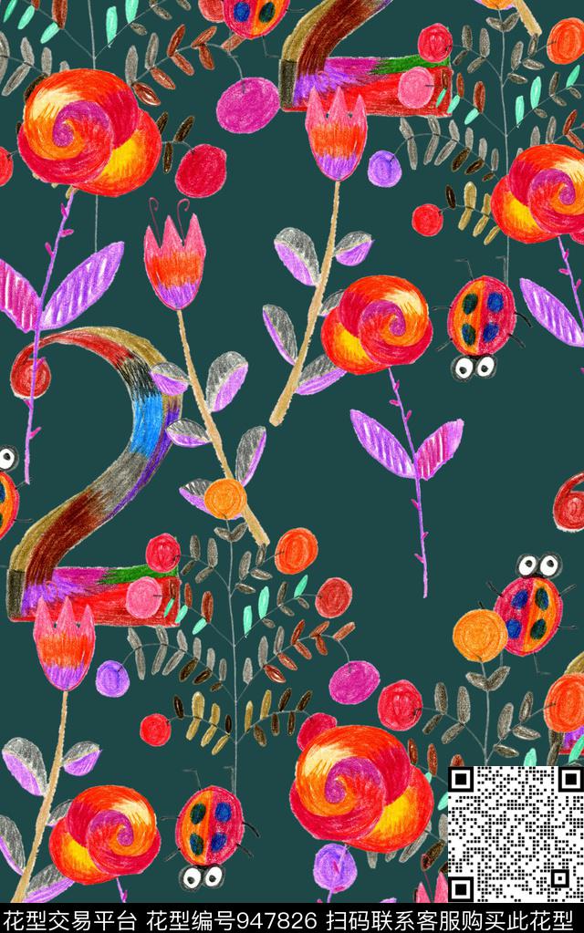 小碎花花卉动物数码印花华亿平台下载（图片编号: 947826） - 瓦栏（Walan）