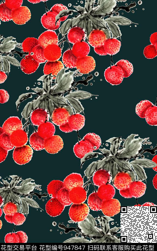 朦胧花卉数码华亿平台中国风笔触数码印花华亿平台下载（图片编号: 947847） - 瓦栏（Walan）