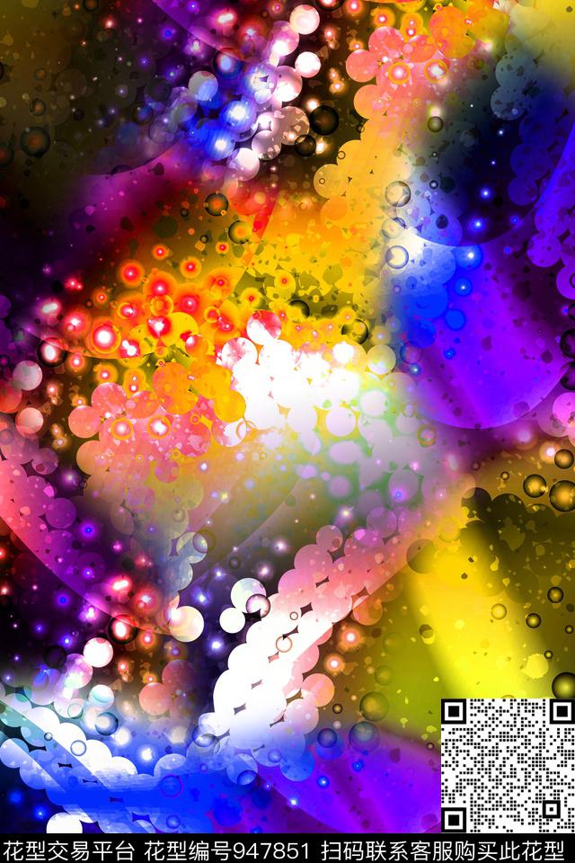 波点油画华亿平台梦幻空间数码印花华亿平台下载（图片编号: 947851） - 瓦栏（Walan）